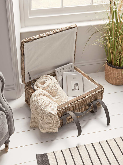 Round Rattan Storage Trunk