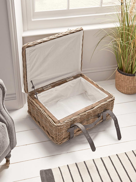 Round Rattan Storage Trunk