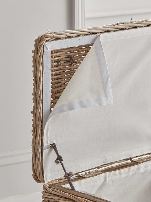 Round Rattan Storage Trunk