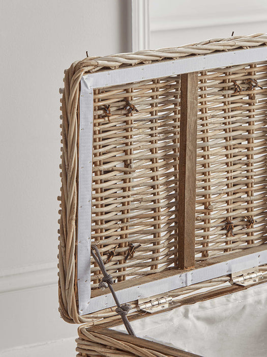 Round Rattan Storage Trunk