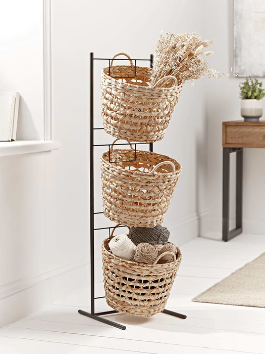 Tiered Woven Storage Basket