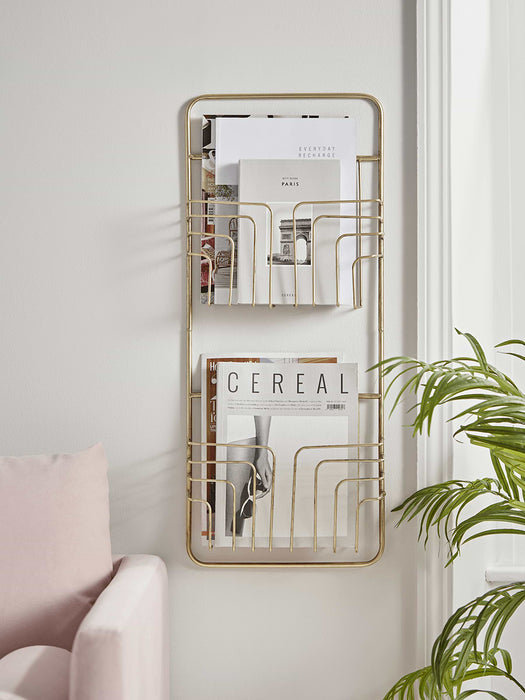 Gold Wall Magazine Rack