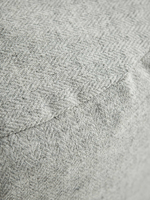 Herringbone Wool Pouffe - Grey