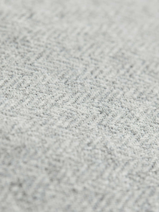 Herringbone Wool Pouffe - Grey