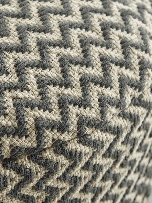Grey Chevron Pouffe