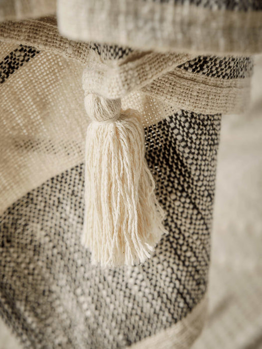 Monochrome Stripe Cotton Throw