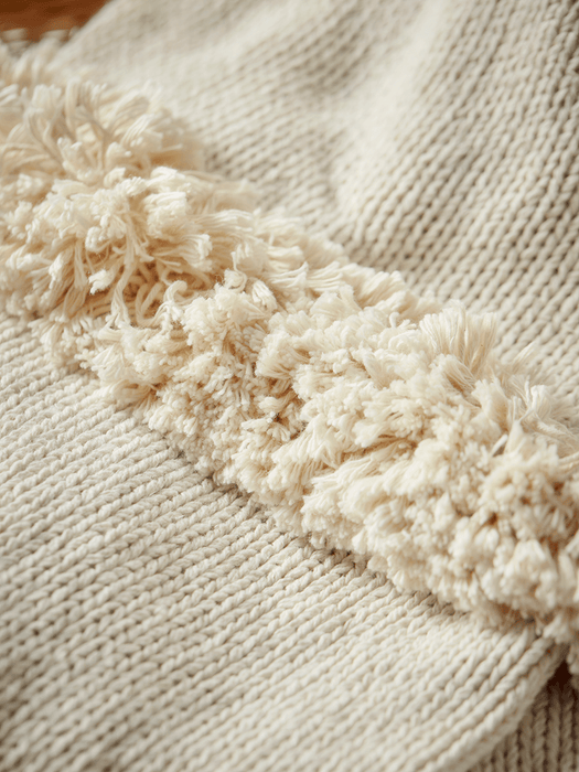Cotton Tufted Striped Throw