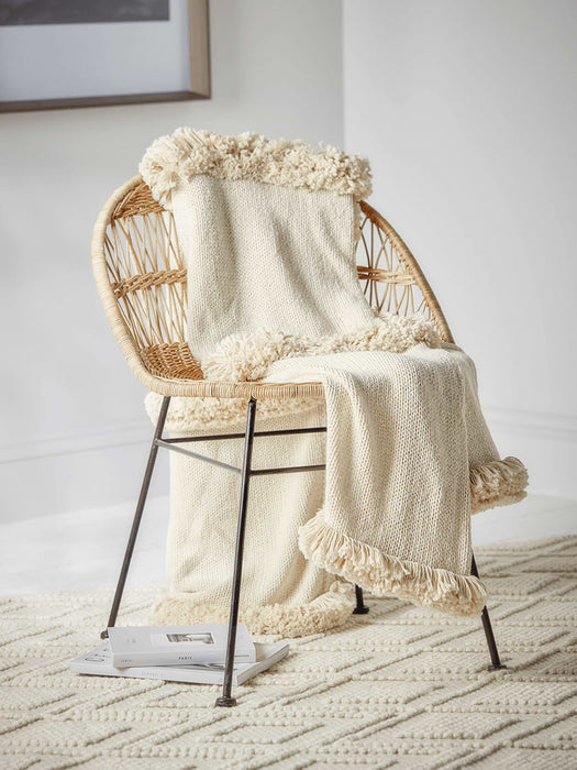 Cotton Tufted Striped Throw