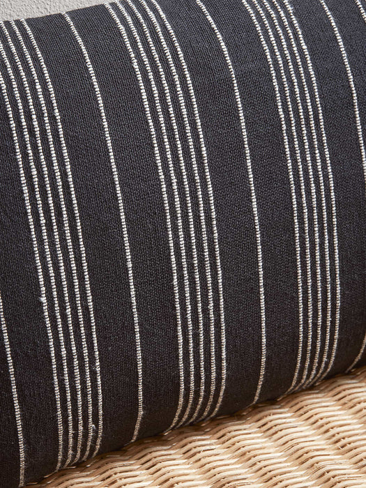 Black Striped Cotton Cushion