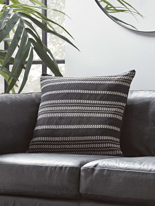 Black Geometric Striped Cushion