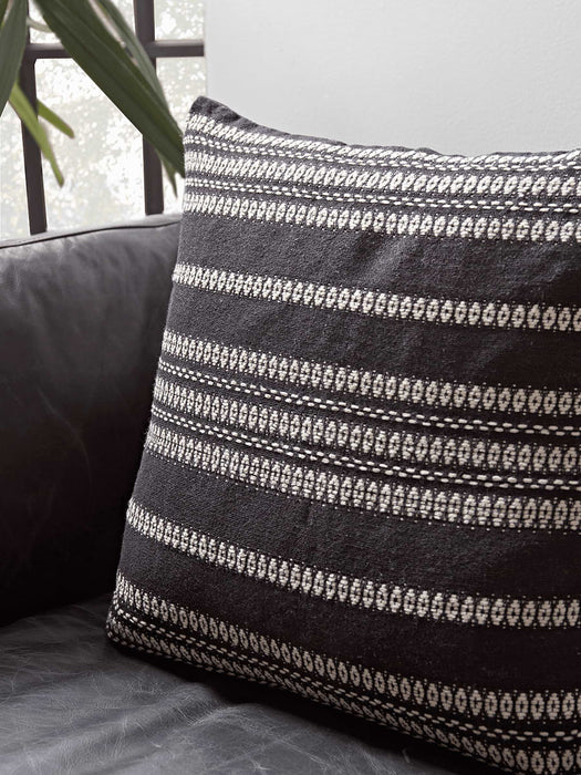 Black Geometric Striped Cushion Cover