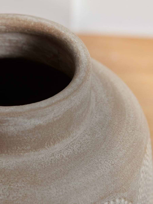 Circle Embossed Stoneware Vase