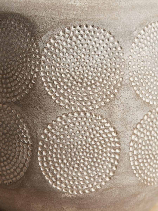 Circle Embossed Stoneware Vase