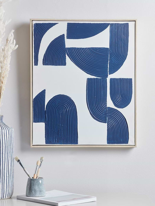 Blue Textured Abstract Canvas