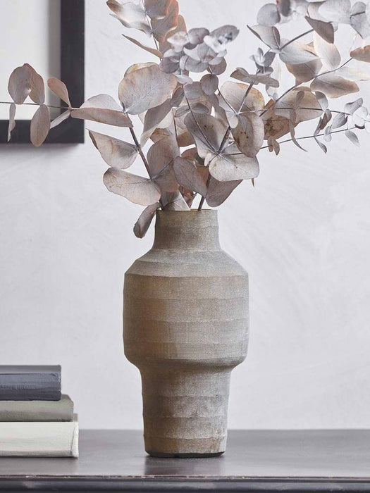 Frosted Ribbed Vase