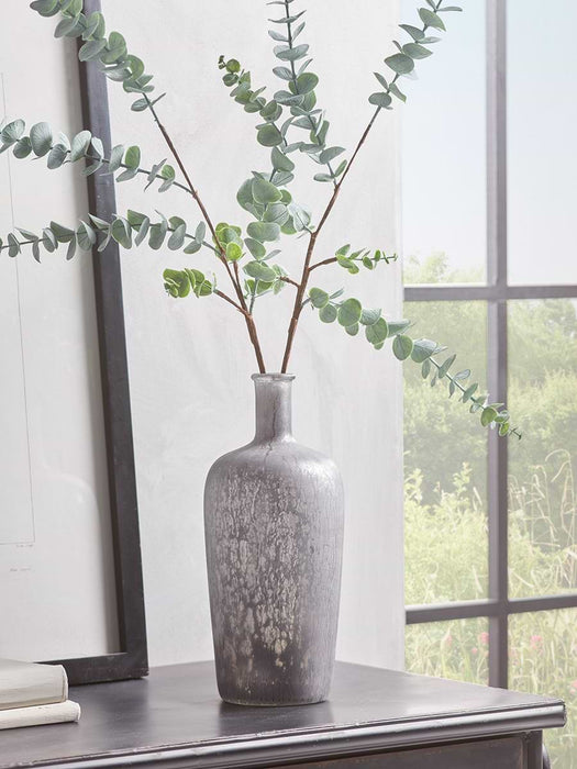 Antiqued Silver Bottle Vase
