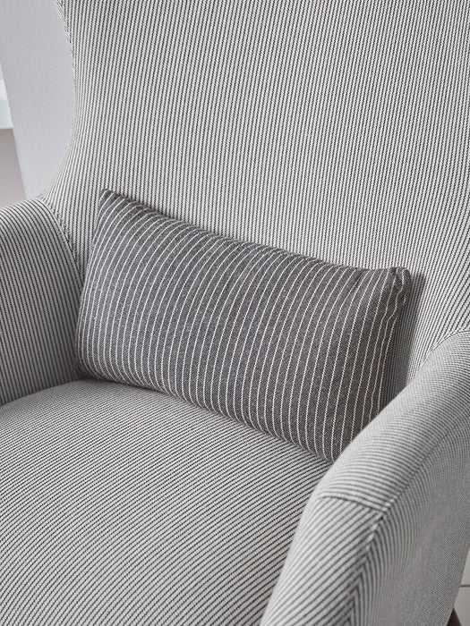 Pinstriped Tall Armchair