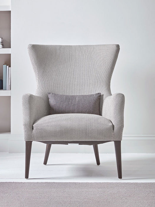 Pinstriped Tall Armchair