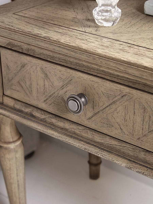 Geometric Parquet Single Drawer Bedside Table
