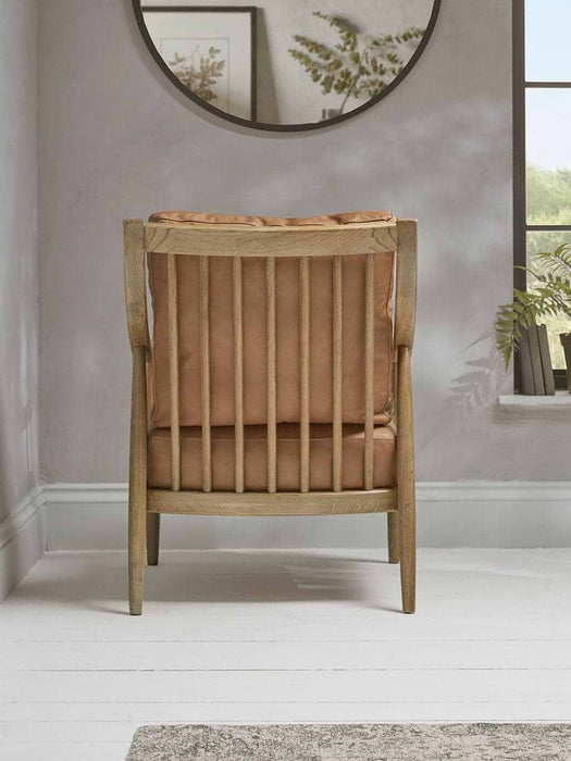 Curved Arm Mid Century Chair - Leather