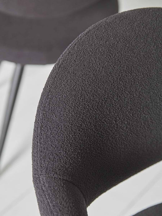 Black BouclÃ©Â© Upholstered Dining Chair - Set of 2