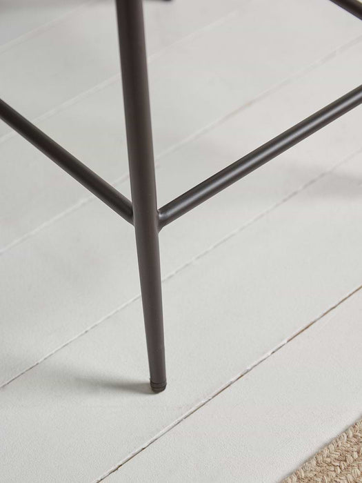 Two Bouclƒ© Counter Stools - White