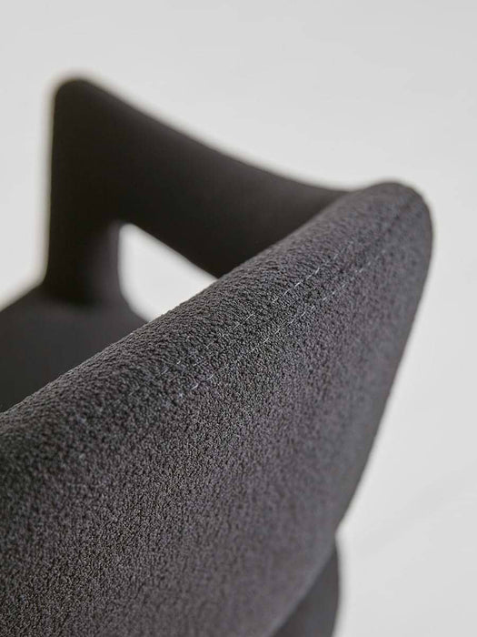 Two BouclÃ© Counter Stools - Black
