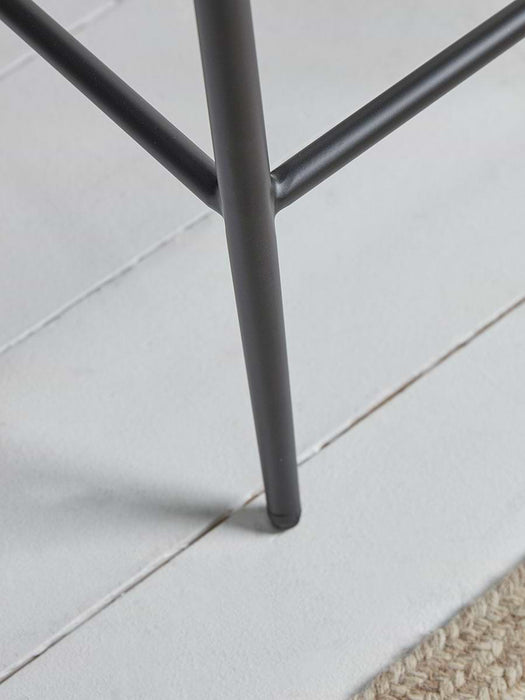 Two BouclÃ© Counter Stools - Black