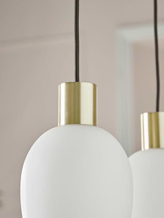 Four Frosted Glass Pendant Lights