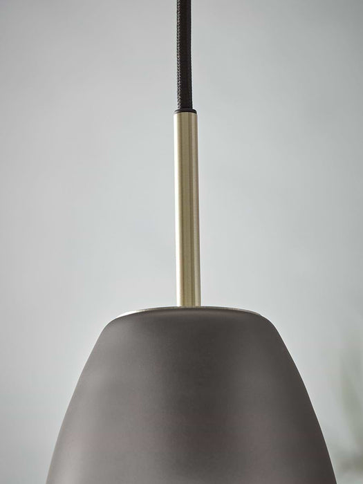 Grey Ombre Frosted Glass Pendant