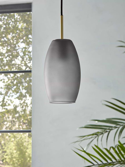 Grey Ombre Frosted Glass Pendant
