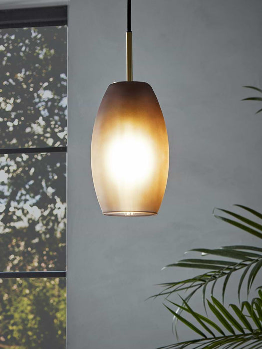 Grey Ombre Frosted Glass Pendant