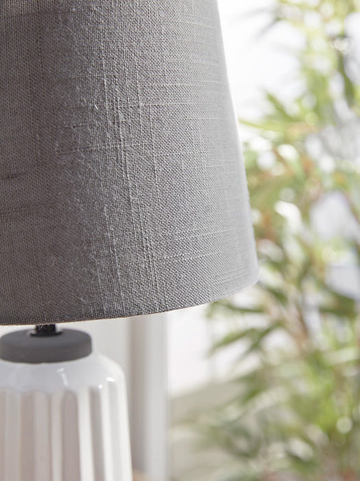 Fluted White Table Lamp