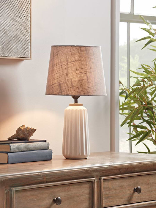 Fluted White Table Lamp