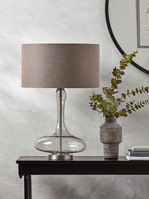 Smoked Glass Table Lamp