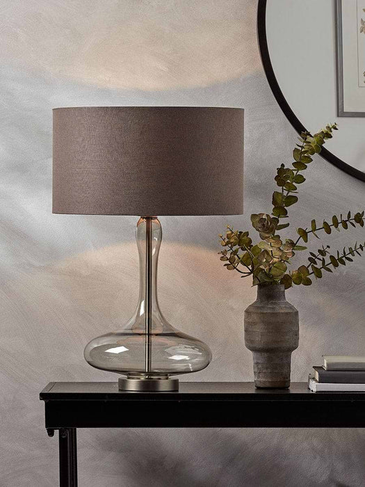 Smoked Glass Table Lamp