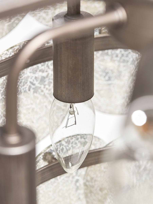 Layered Mercuried Glass Chandelier