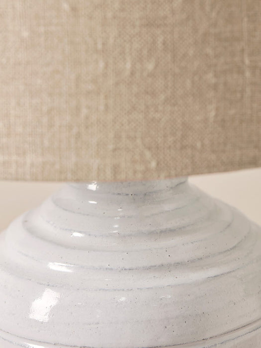 Distressed Whitewashed Table Lamp