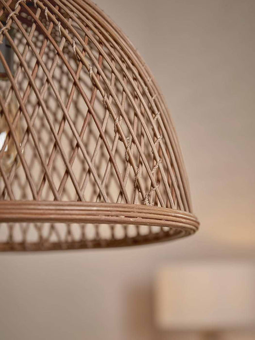 Round Rattan Dome Pendant