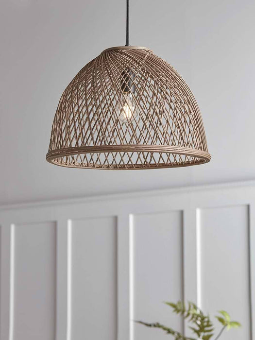 Round Rattan Dome Pendant