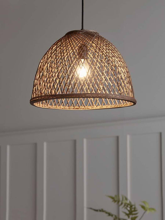 Round Rattan Dome Pendant