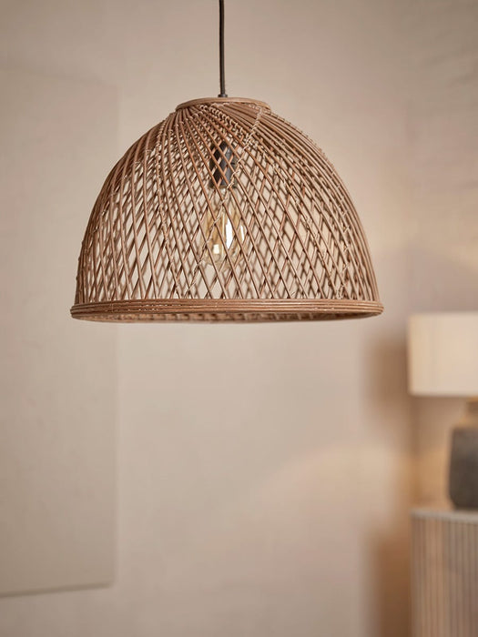 Round Rattan Dome Pendant
