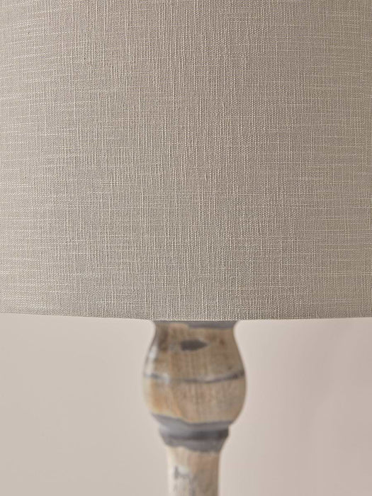 Grey Washed Turned Floor Lamp