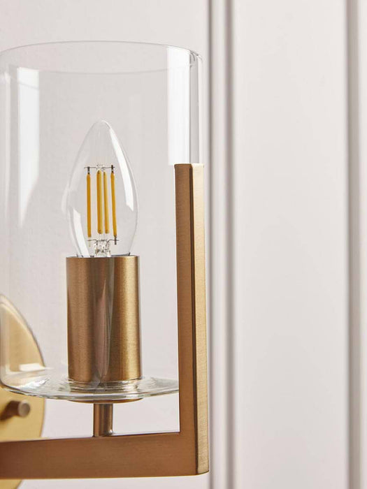 Column Glass & Brass Wall Light