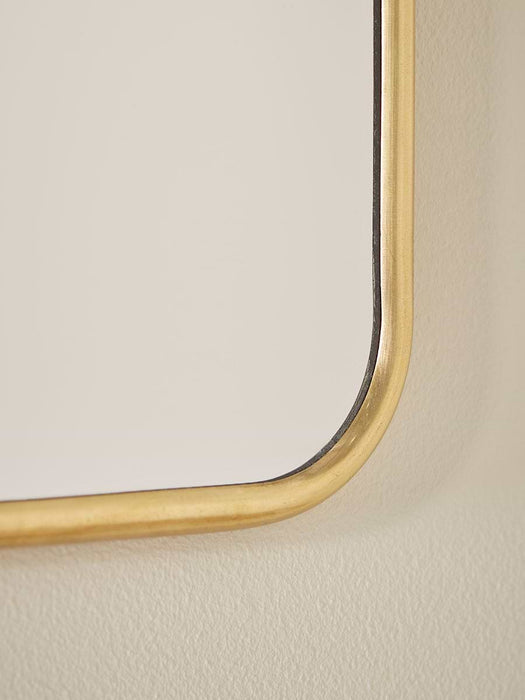 French Hanging Mirror - Antique Brass