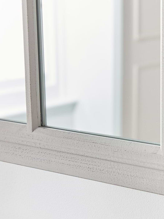 Grey Panelled Window Mirror