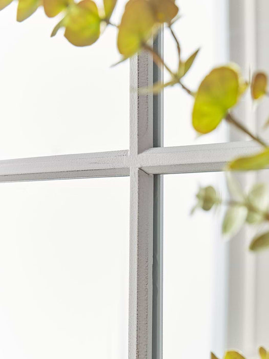 Grey Panelled Window Mirror