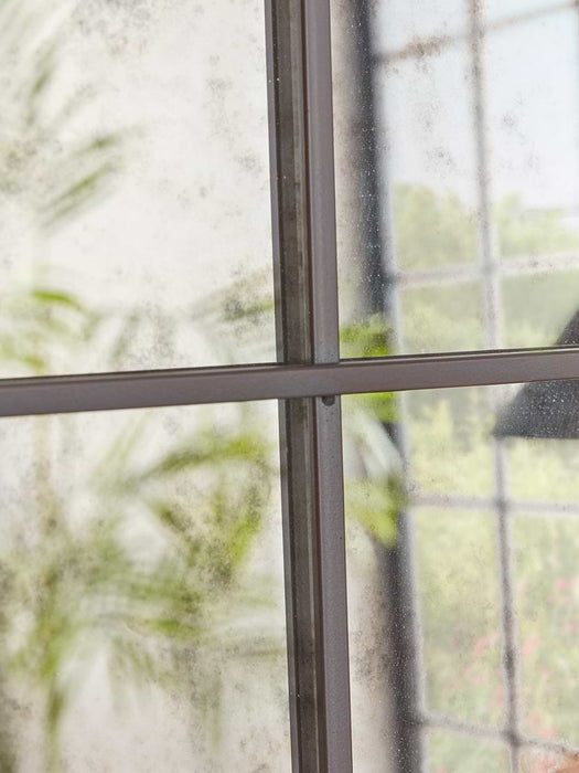 Industrial Aged Glass Panel Mirror