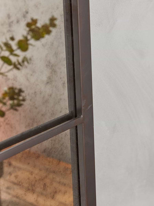 Industrial Aged Glass Panel Mirror