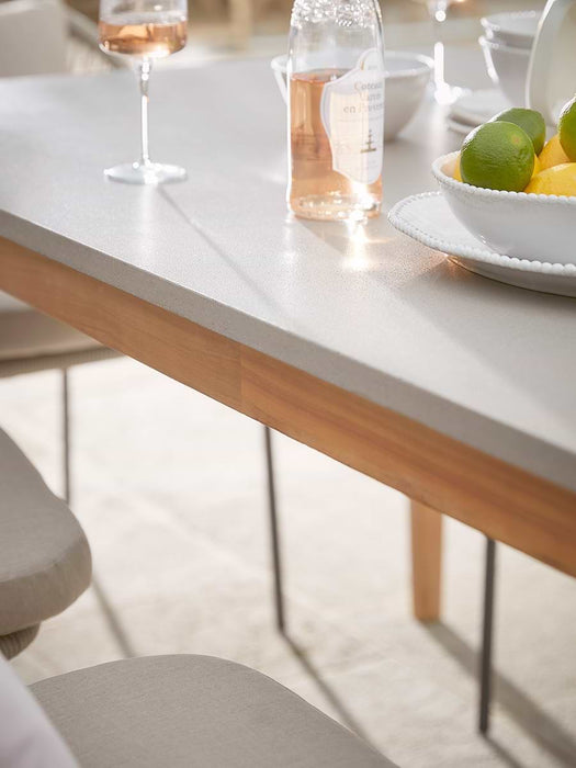 Indoor Outdoor Concrete Topped Dining Table - Rectangular